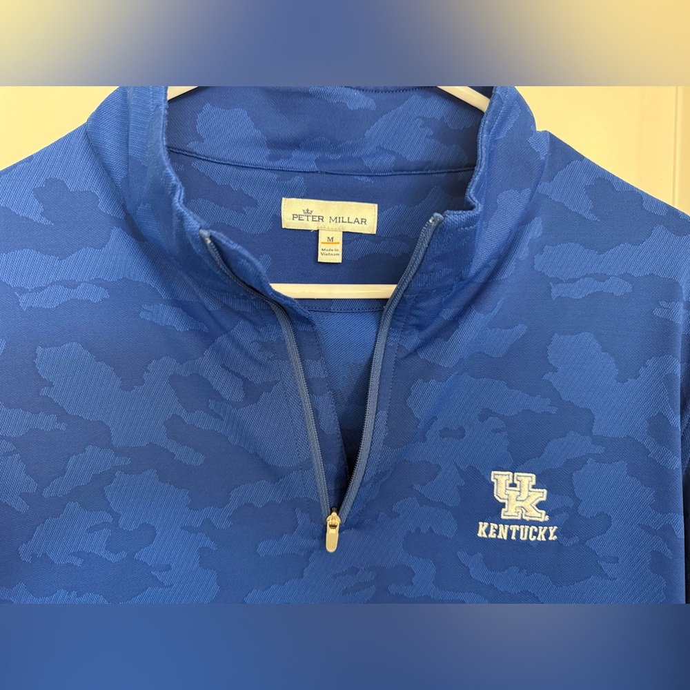Peter Millar Camo Blue Zip-Up Sweater University of Kentucky - Picture 2 of 3